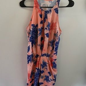 Pink & blue floral dress